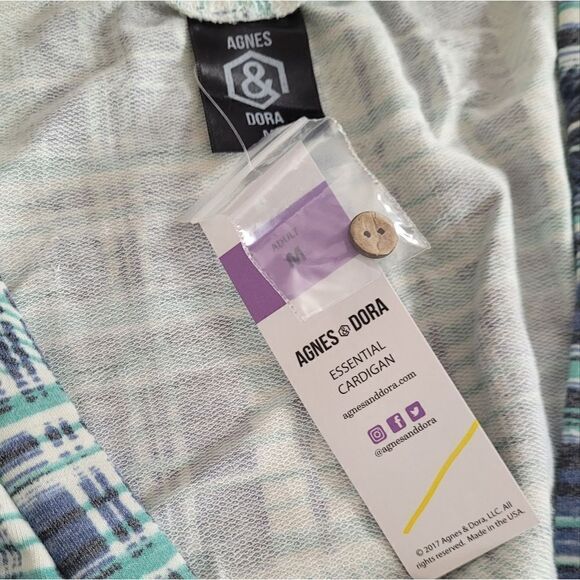 Agnes & Dora SUPER SOFT Essential Cardigan Teal Plaid Pockets - Picture 2 of 5
